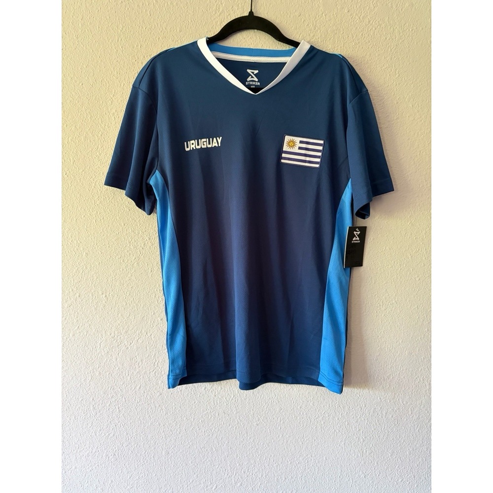 New Striker Uruguay Soccer Jersey Shirt Blue/White Men's Size Medium Futbol
